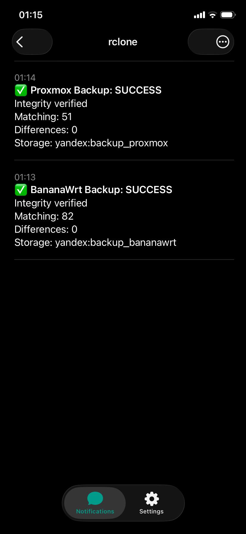ntfy success